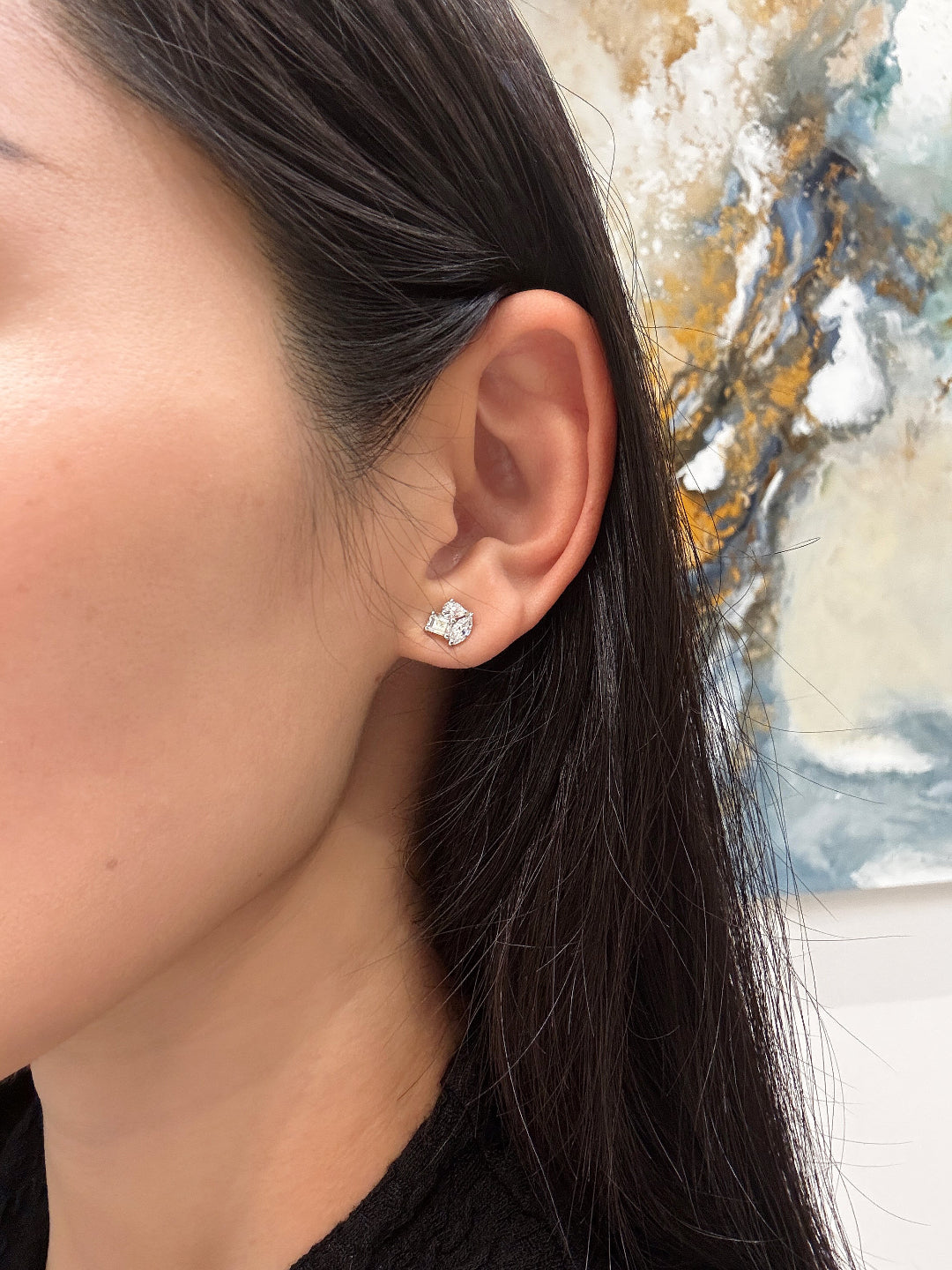 Trio Fancy Cut Ear Studs 0.3CT (Mini) @ Avenue Diamonds