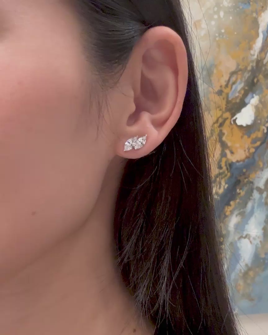 Marquise Step Ear Studs 0.5CT and 0.7CT @ Avenue Diamonds