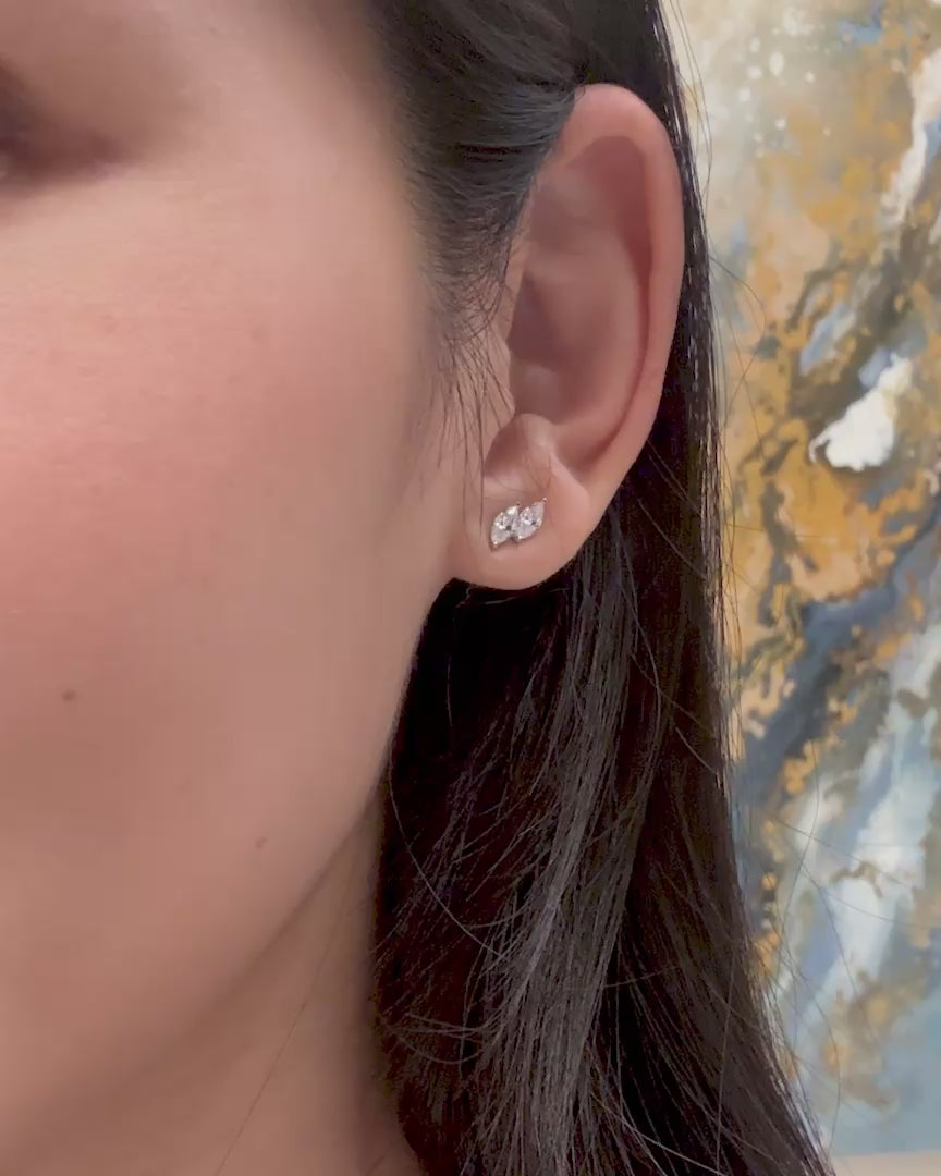 Marquise Step Ear Studs 0.3CT and 0.5CT @ Avenue Diamonds